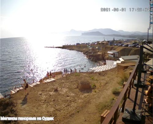 Вебкамера мыс Меганом панорамный вид на Судак